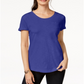 Camiseta feminina de algodão com gola redonda Style &amp; Co, azul, tamanho pequeno
