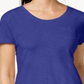 Camiseta feminina de algodão com gola redonda Style &amp; Co, azul, tamanho pequeno