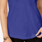 Camiseta feminina de algodão com gola redonda Style &amp; Co, azul, tamanho pequeno