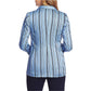 Blazer casual elegante Vince Camuto feminino listrado Interludes azul tamanho 14