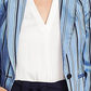 Blazer casual elegante Vince Camuto feminino listrado Interludes azul tamanho 14