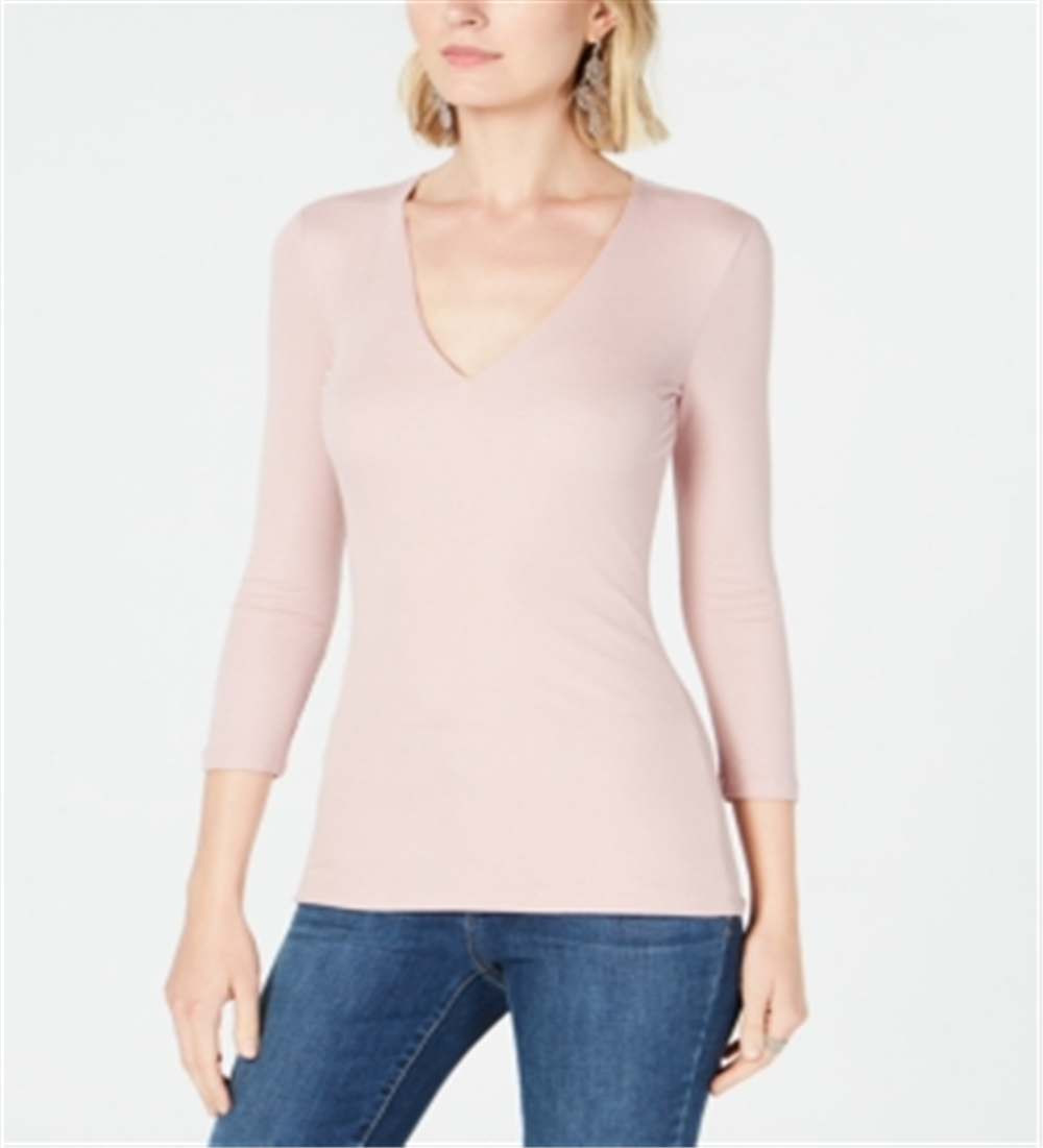 Blusa feminina com decote em V INC International Concepts, rosa, tamanho pequeno XL