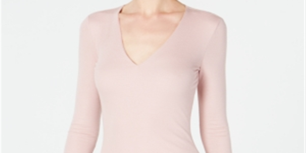 Blusa feminina com decote em V INC International Concepts, rosa, tamanho pequeno XL