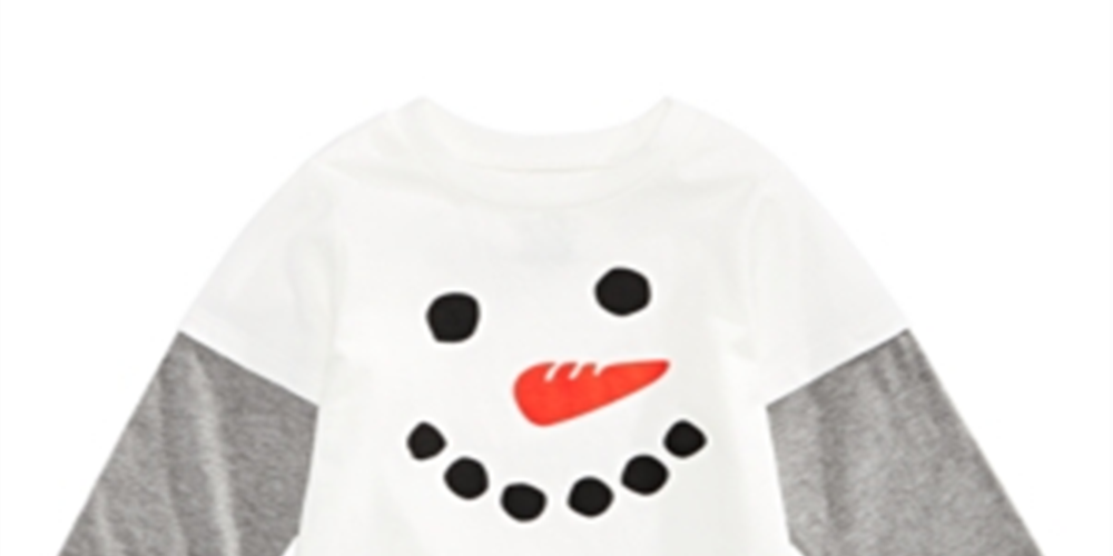 Camiseta de algodão com estampa de boneco de neve para meninos First Impressions, branca, tamanho 3 a 6 meses