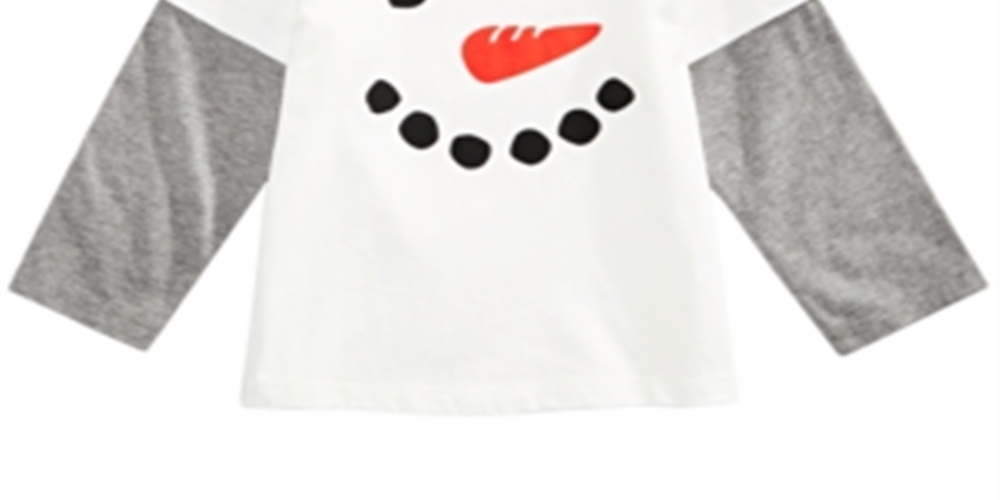Camiseta de algodão com estampa de boneco de neve para meninos First Impressions, branca, tamanho 3 a 6 meses