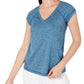 Blusa feminina Ideology Essential com decote em V mesclado, azul, tamanho grande