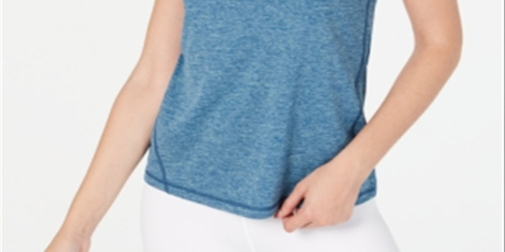 Blusa feminina Ideology Essential com decote em V mesclado, azul, tamanho grande