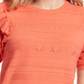 Suéter feminino Ella Moss Emilia com mangas franzidas e babados, laranja, tamanho M