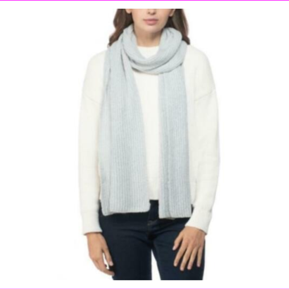 Cachecol feminino canelado liso cinza estilo &amp; co, tamanho regular