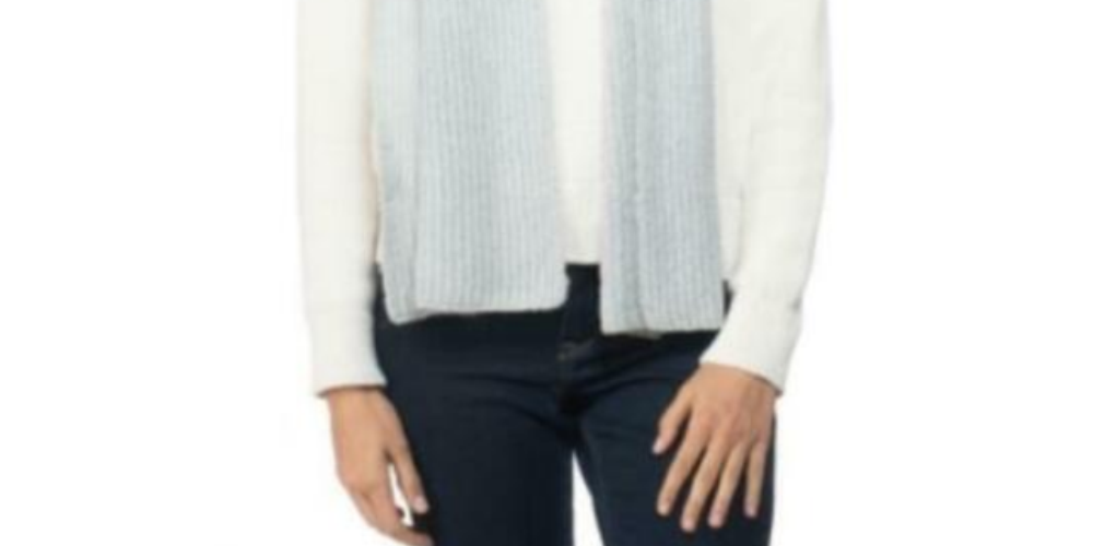 Cachecol feminino canelado liso cinza estilo &amp; co, tamanho regular
