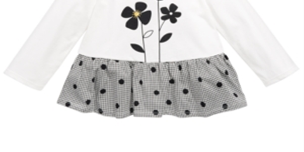 Camiseta Peplum com estampa de poá e flores First Impressions para bebê menina, tamanho 24 meses
