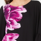 Blusa feminina Alfani com manga sino e estampa floral fúcsia - Preto, tamanho pequeno P