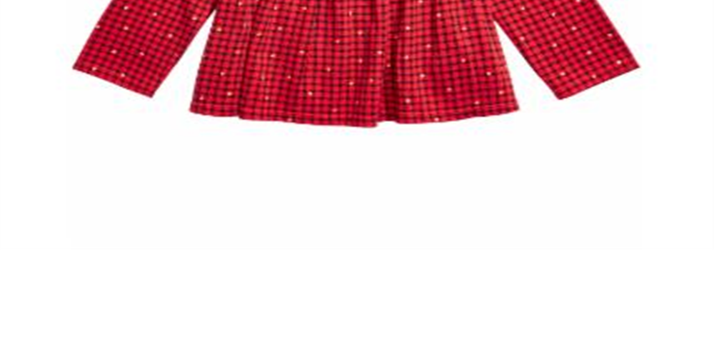 Camiseta xadrez de algodão manga longa com babados First Impressions para bebês meninas, tamanho 18 meses