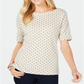 Karen Scott Top Feminino Manga Cotovelo Azul Tamanho Pequeno P
