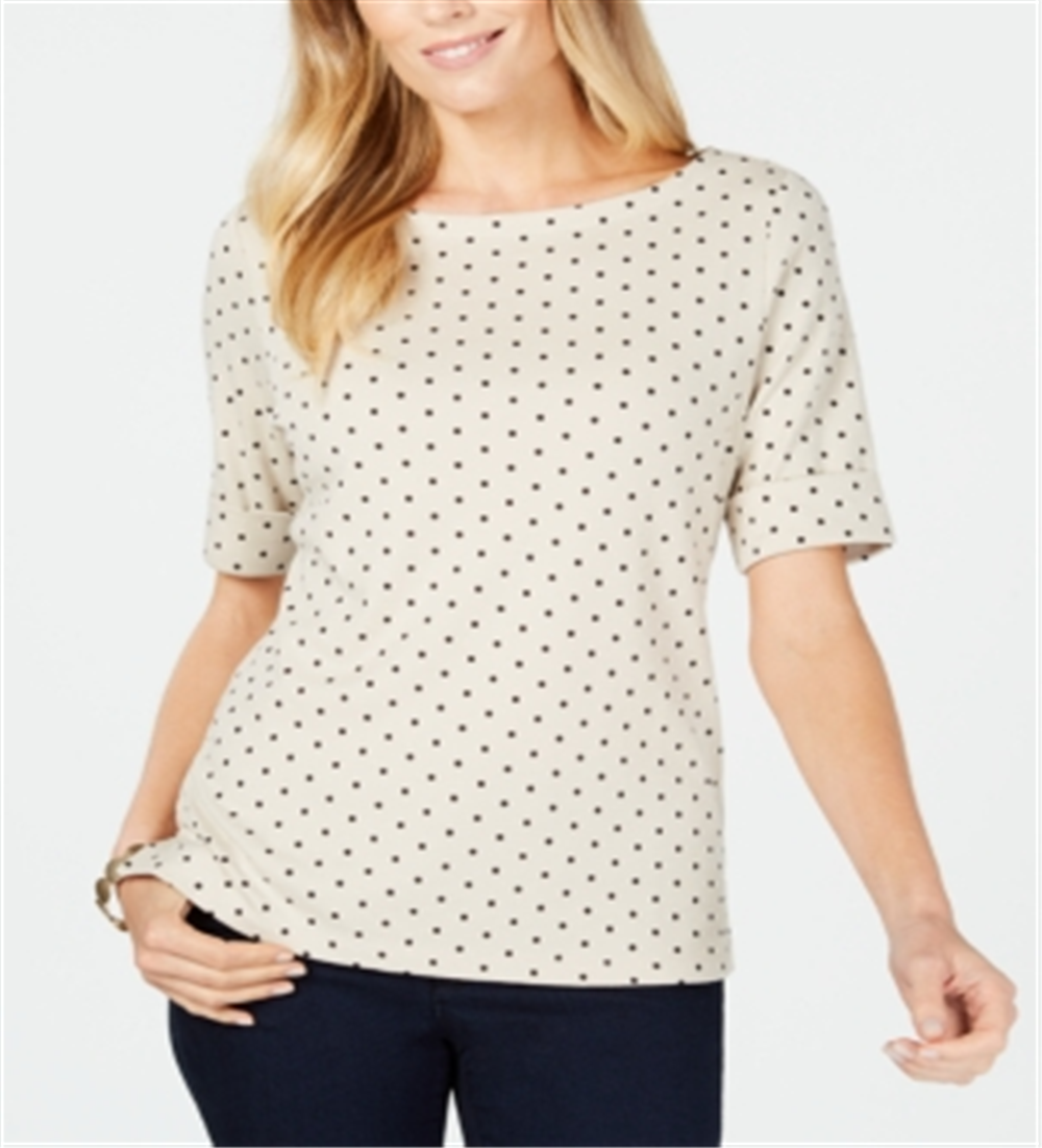 Karen Scott Top Feminino Manga Cotovelo Azul Tamanho Pequeno P