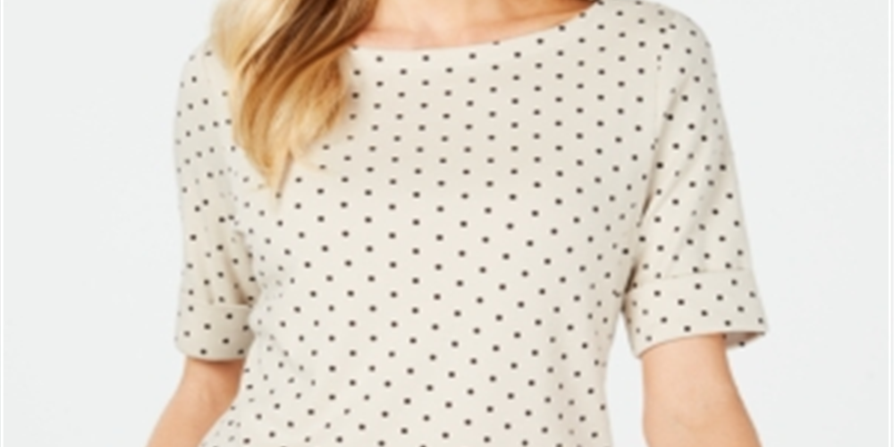 Karen Scott Top Feminino Manga Cotovelo Azul Tamanho Pequeno P