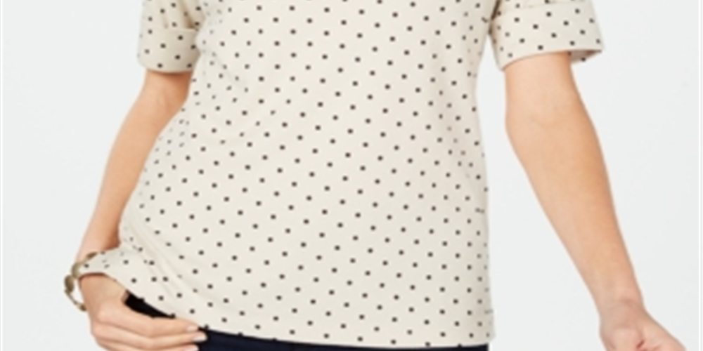 Karen Scott Top Feminino Manga Cotovelo Azul Tamanho Pequeno P
