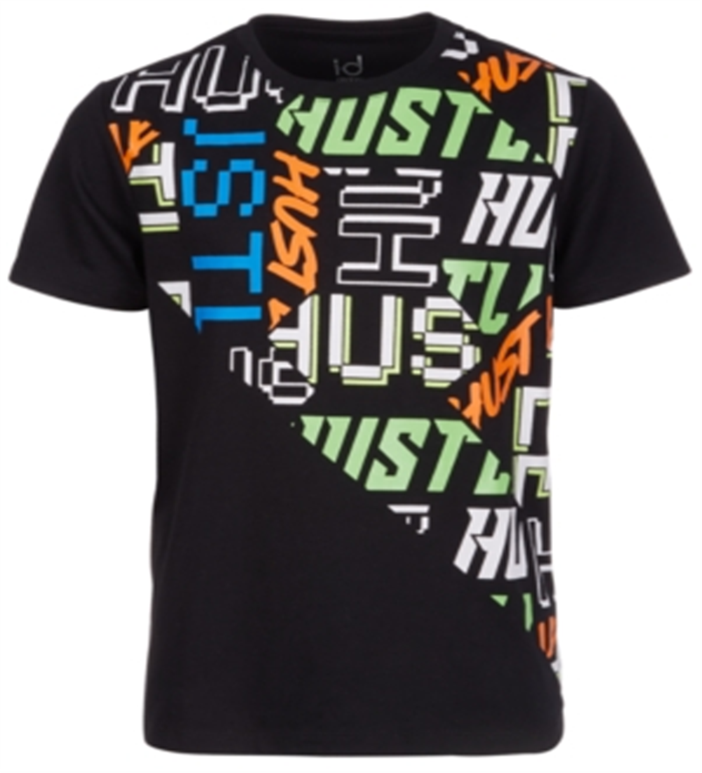 Camiseta estampada gráfica Ideology Big Boy's, preta, tamanho pequeno