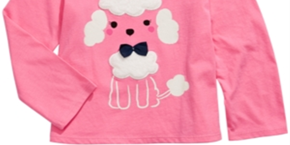 Camiseta infantil de algodão manga comprida First Impressions para meninas, tamanho 2T, rosa