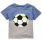 Camiseta infantil First Impressions com estampa de futebol e blocos de cores, azul, tamanho 2T