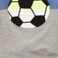 Camiseta infantil First Impressions com estampa de futebol e blocos de cores, azul, tamanho 2T