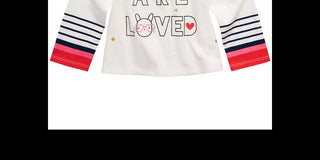 Camiseta infantil First Impressions de algodão com manga comprida e estampa gráfica, tamanho 18 meses
