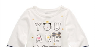 Camiseta infantil First Impressions de algodão com manga comprida e estampa gráfica, tamanho 18 meses