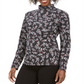 Karen Scott Blusa Feminina Estampada Wheat Fields Gola Simulada Preta Tamanho Pequeno P