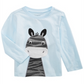 Camiseta infantil estampada de zebra para meninos First Impressions, azul, tamanho 4T