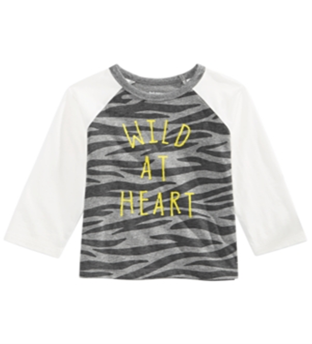Camiseta infantil de algodão com estampa Wild at Heart para meninos First Impressions, cinza, tamanho 3T