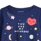 Camiseta infantil de algodão manga comprida Universe da First Impressions para meninas, tamanho 3T