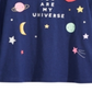 Camiseta infantil de algodão manga comprida Universe da First Impressions para meninas, tamanho 3T