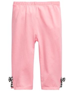 Leggings com laço xadrez para meninas First Impressions, rosa, tamanho 6-9 meses
