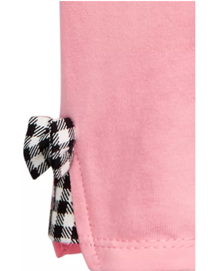 Leggings com laço xadrez para meninas First Impressions, rosa, tamanho 6-9 meses