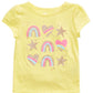 Camiseta infantil Epic Threads com estampa de arco-íris e estrelas, tamanho 5, amarela