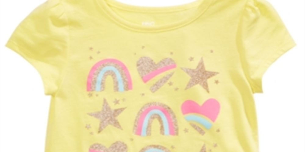Camiseta infantil Epic Threads com estampa de arco-íris e estrelas, tamanho 5, amarela