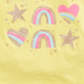 Camiseta infantil Epic Threads com estampa de arco-íris e estrelas, tamanho 5, amarela