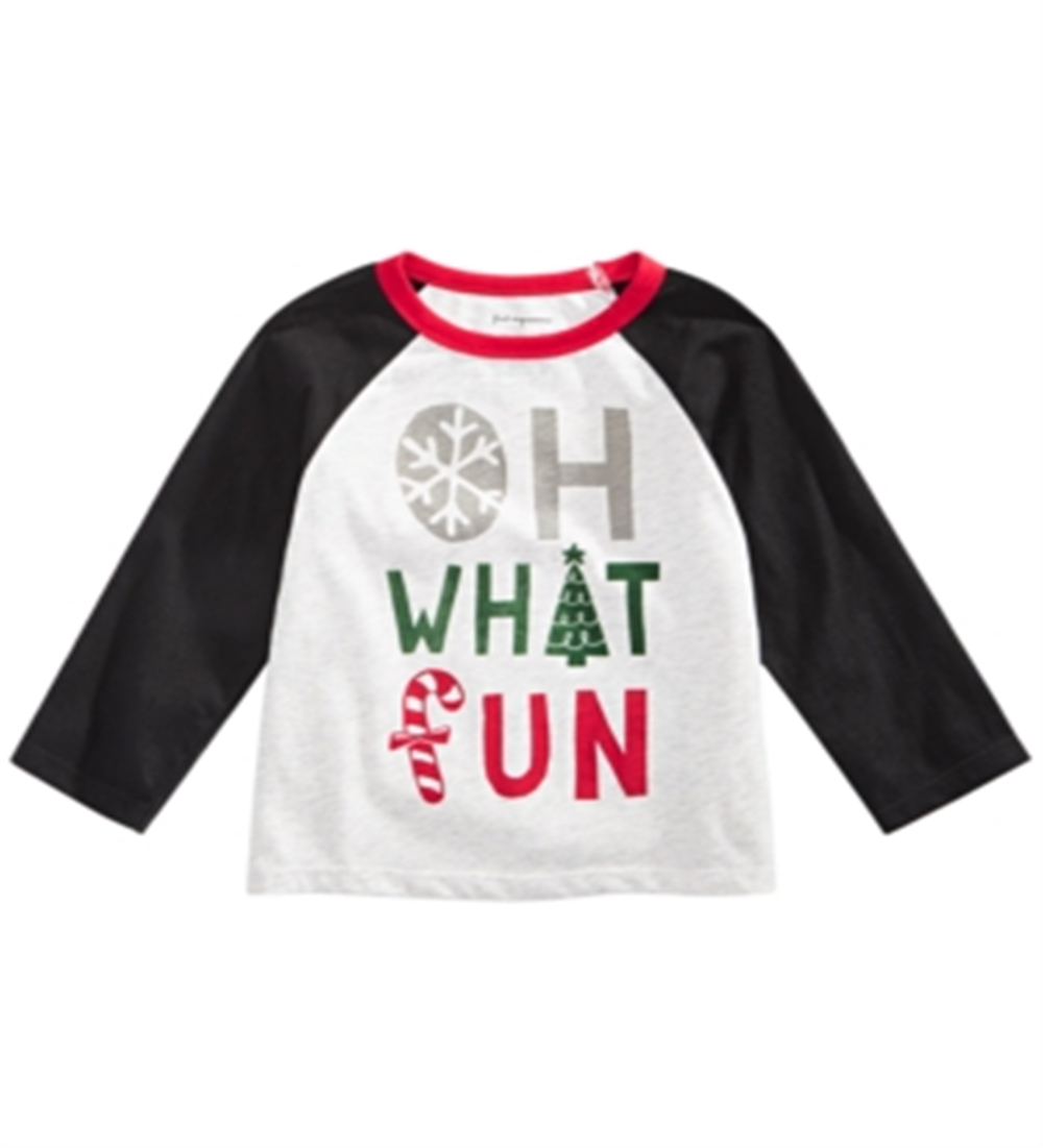 Camiseta estampada What Fun para meninos First Impressions, branca, tamanho 24 meses