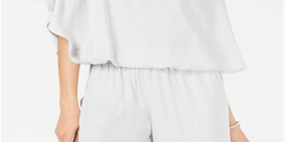 Top Alfani Feminino de Cetim com Bolha e Bainha Prata Tamanho Pequeno GG