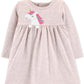 Vestido Babydoll Carter's Baby Girl Manga Longa Rosa Tamanho 18 MOS