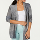 Cardigan feminino estilo &amp; co com decote em V aberto e manga comprida, preto, tamanho pequeno P
