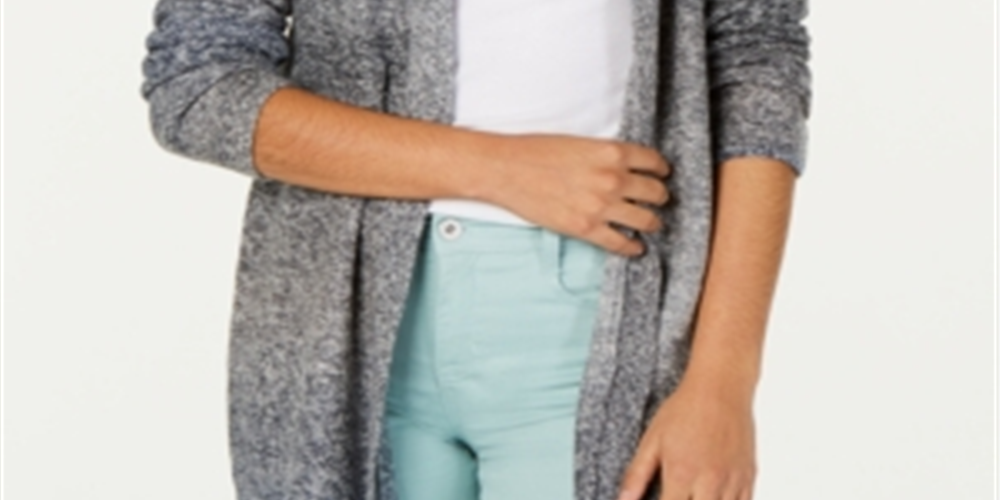 Cardigan feminino estilo &amp; co com decote em V aberto e manga comprida, preto, tamanho pequeno P