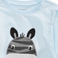 Camiseta infantil estampada de zebra para meninos First Impressions, azul, tamanho 2T