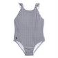 Maiô Ralph Lauren com babados xadrez azul tamanho 9MOS para meninas