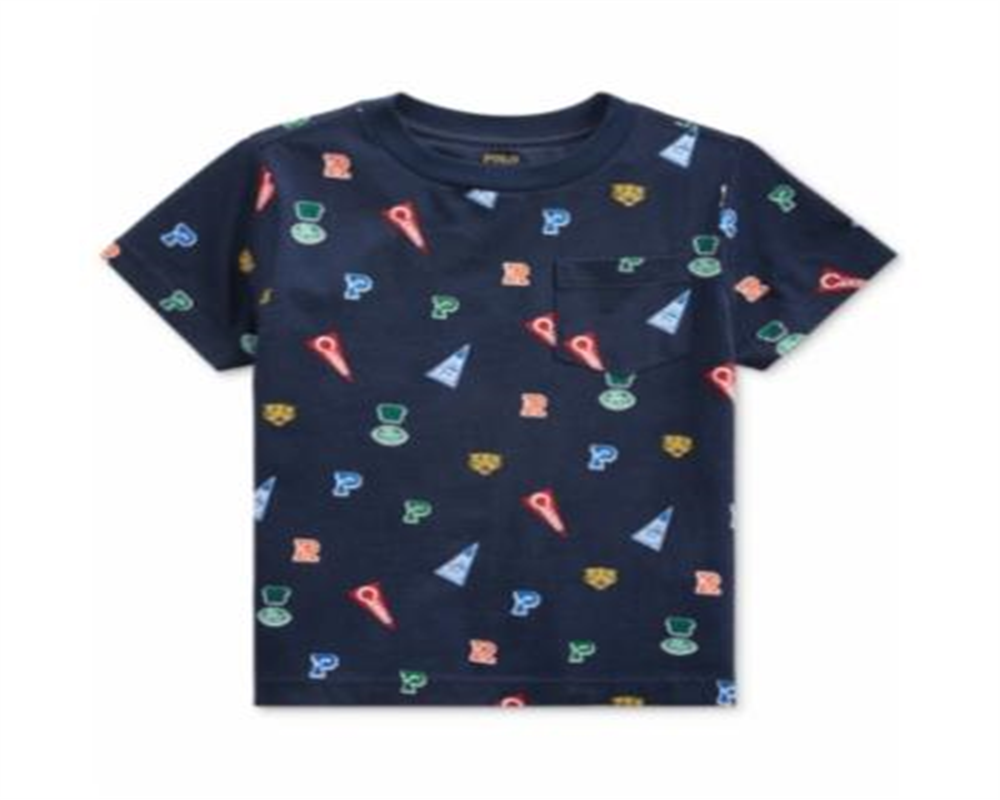 Camiseta Ralph Lauren Infantil Menino Jersey Algodão Azul Tamanho 4 T