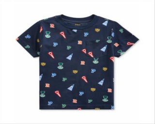 Camiseta Ralph Lauren Infantil Menino Jersey Algodão Azul Tamanho 4 T