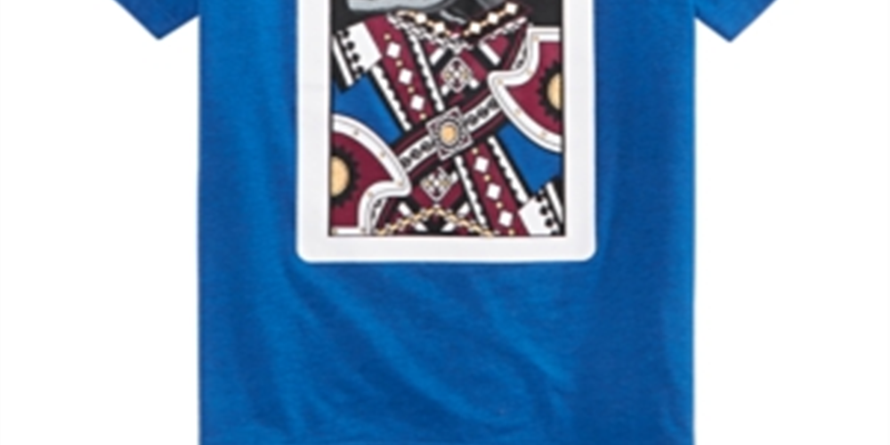 Camiseta infantil Epic Threads Little Boy's King Card, azul, tamanho 6