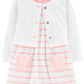 Conjunto de 2 peças de body, vestido e cardigan para menina Carter's, rosa, tamanho 9 meses