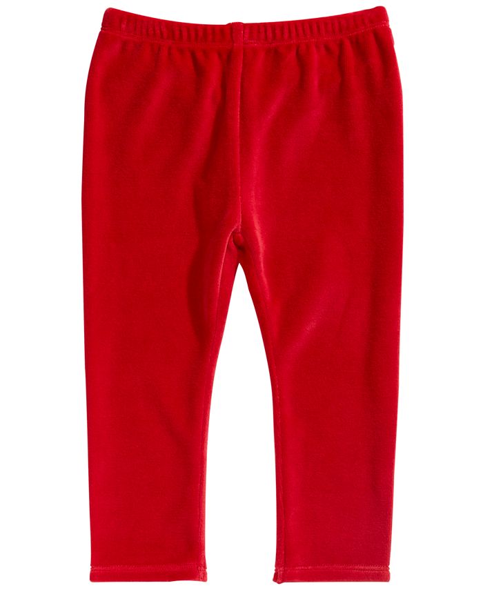Legging de veludo para meninas First Impressions, tamanho 3T, vermelha