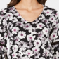 Blusa feminina Alfani com cordão embutido, preta, tamanho pequeno G